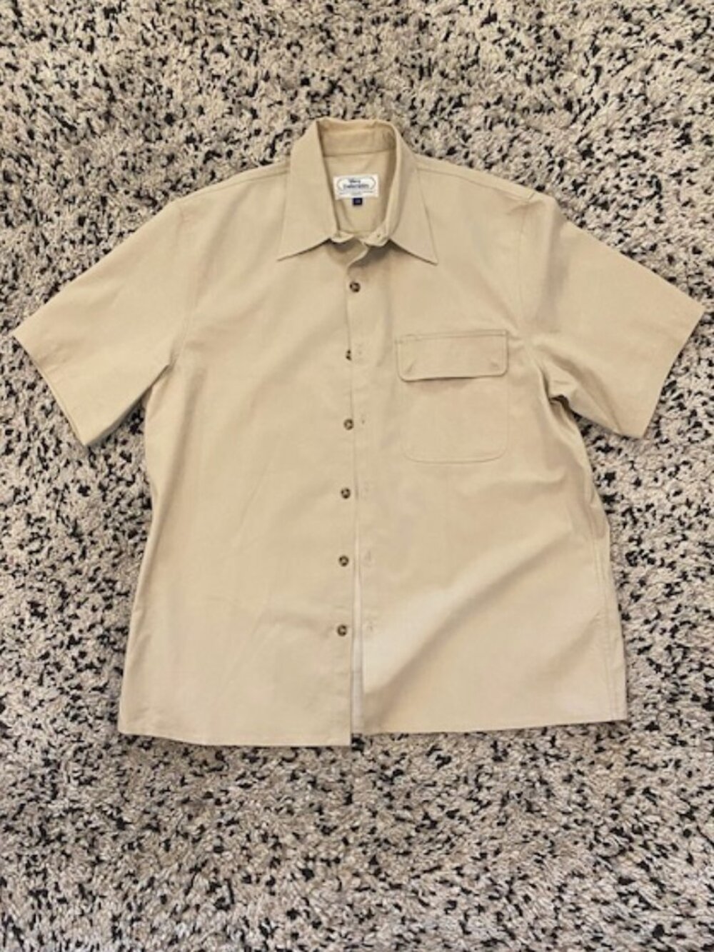 VTG Tilley Endurables Mens Short Sleeve Shirt Beige Large NWOT